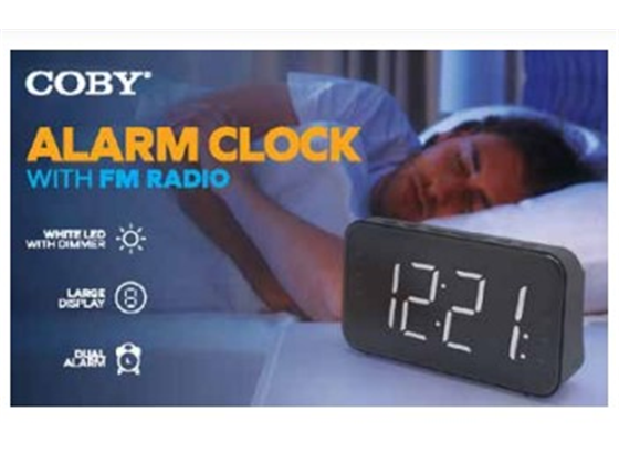 Reloj Fm Coby Ccr102 Pantalla LED Dimmer Alarma Doble