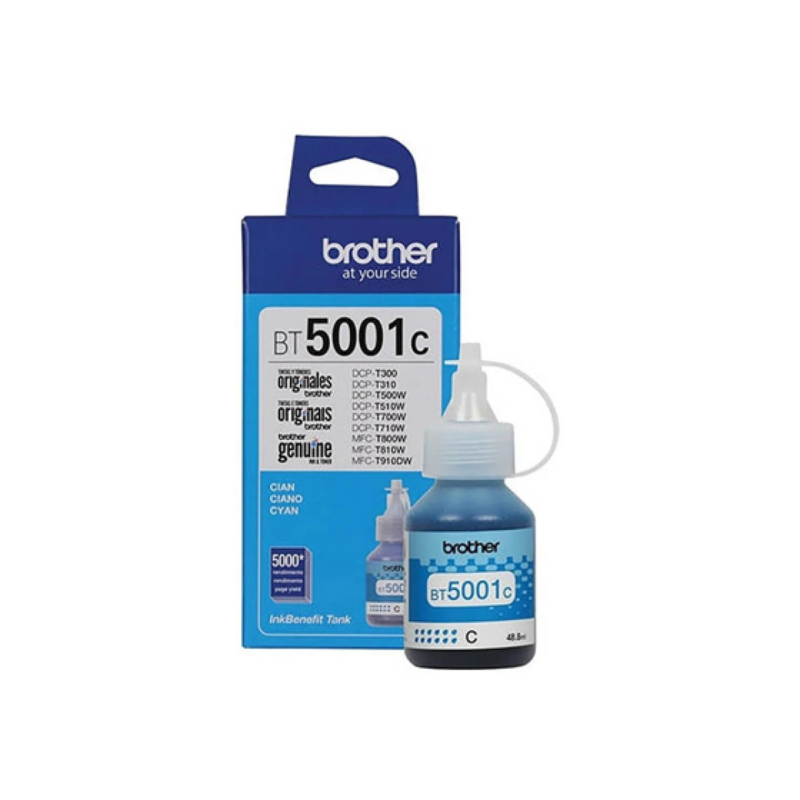 Botella De Tinta Brother Bt5001C Cyan 48.8Ml Para Impresora