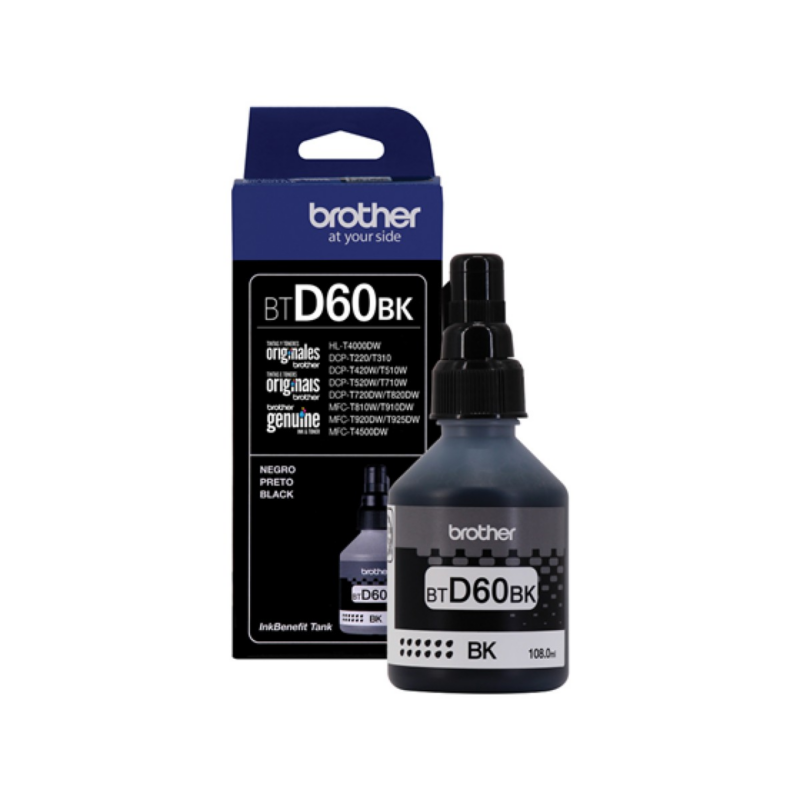 Botella De Tinta Brother Btd60Bk Negro 108Ml Para Impresora