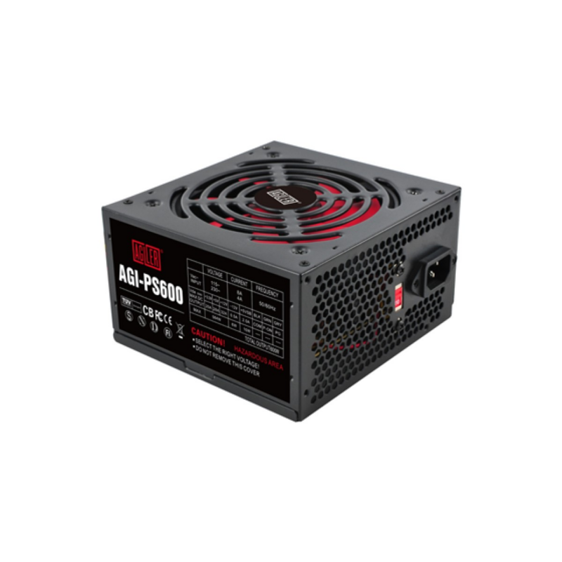 Power Supply 600W Agiler - 80mm Fan 20+4 Pin + 2 Sata (Agi-Ps600)
