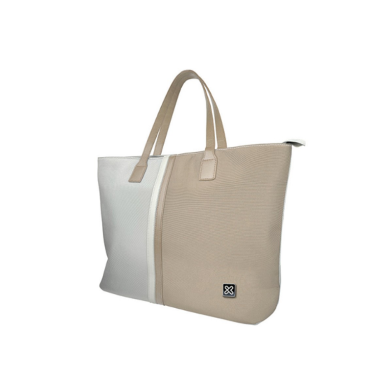 Bulto Para Laptop Klip Xtreme Capri 15.6" Tipo Cartera De Mano Beige Gris Claro