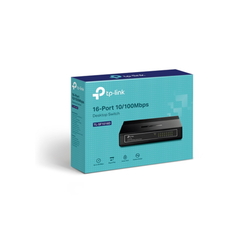 Switch 16 Puertos Tp-Link Tl-Sf1016D, No Administrable/Desktop, 16 Puertos 10/100MBps