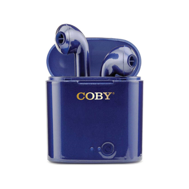 Audifono Coby Earpods Bluetooth Azul Con Microfono