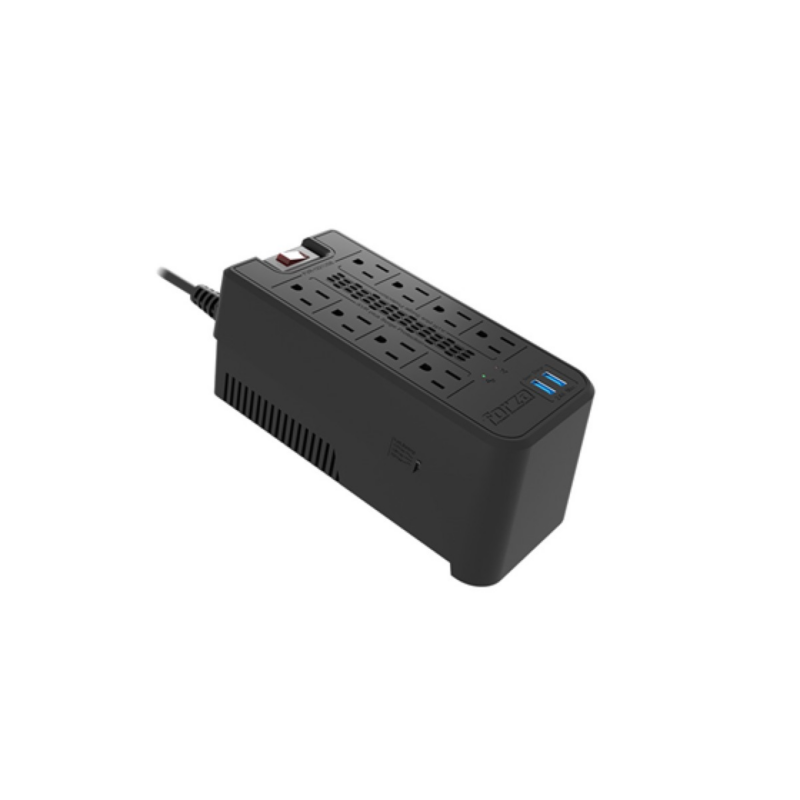 Regulador de Voltaje Forza FVR-1221USB 1200VA 8 Tomas + 2 USB con Timer