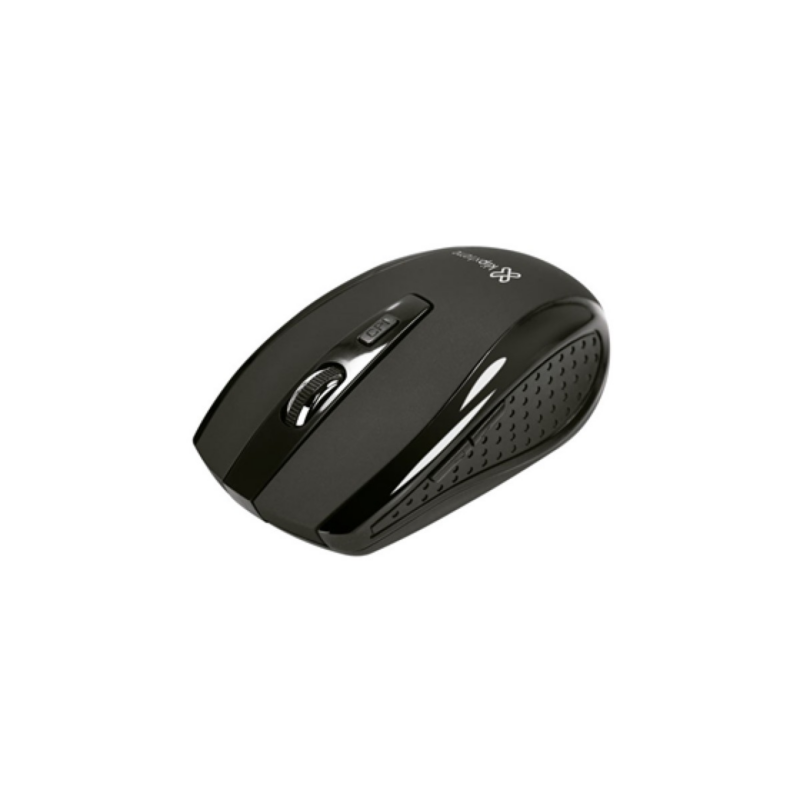 Mouse Klipx Wireless Optical Negro Ergonomico 1600Dpi 5 Botones