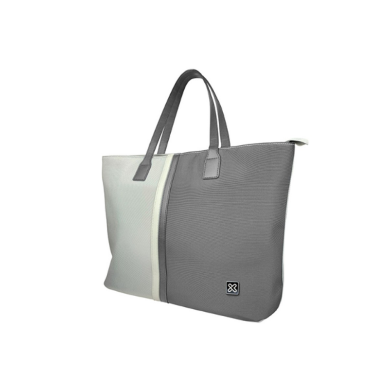 Bulto Para Laptop Klip Xtreme 15.6" Tipo Cartera De Mano Crema/Gris