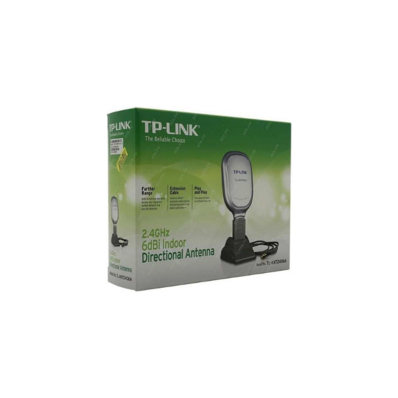 Antena Tp-Link Tl-Ant2406A, Indoor, 2.4Ghz, 6Dbi, Polarizacion Lineal/Vertical, Conector Rp-Sma Macho, Direccional.