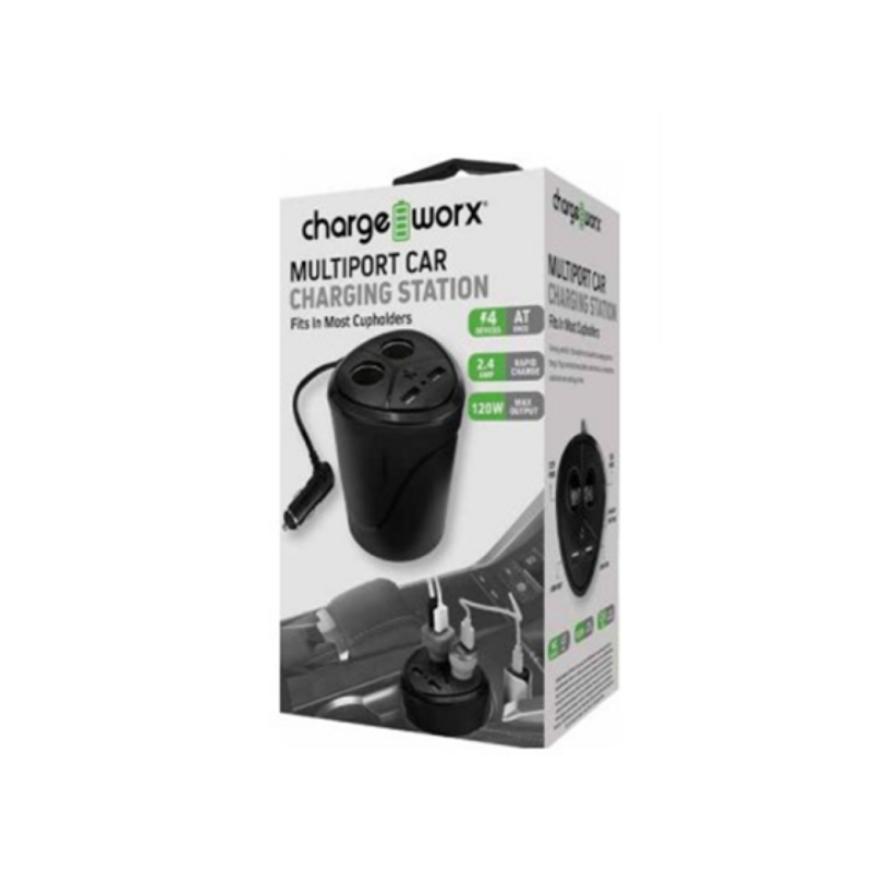 Multi Estación De Carga Para Coches 4 Dispositivos 2.4Amp Rápida