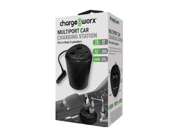 Multi Estación De Carga Para Coches 4 Dispositivos 2.4Amp Rápida