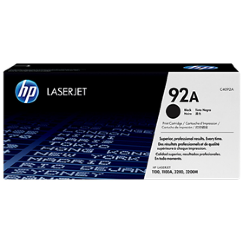 Toner Hp 92A - C4092A - Negro - 2,500 Paginas - Para Impresora Laserjet 1100/ 3200