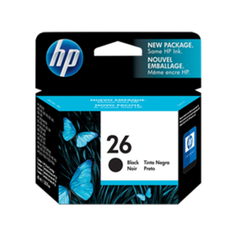 Cartucho Hp 26 - 51626A - Negro - 40Ml - Para Impresora Deskjet Plus 400 / 400L / 420C / 500 / 500C / 510 / 520 / 540 / 550C / Fax 300 / 900 / Designjet 200 / 220 / 600