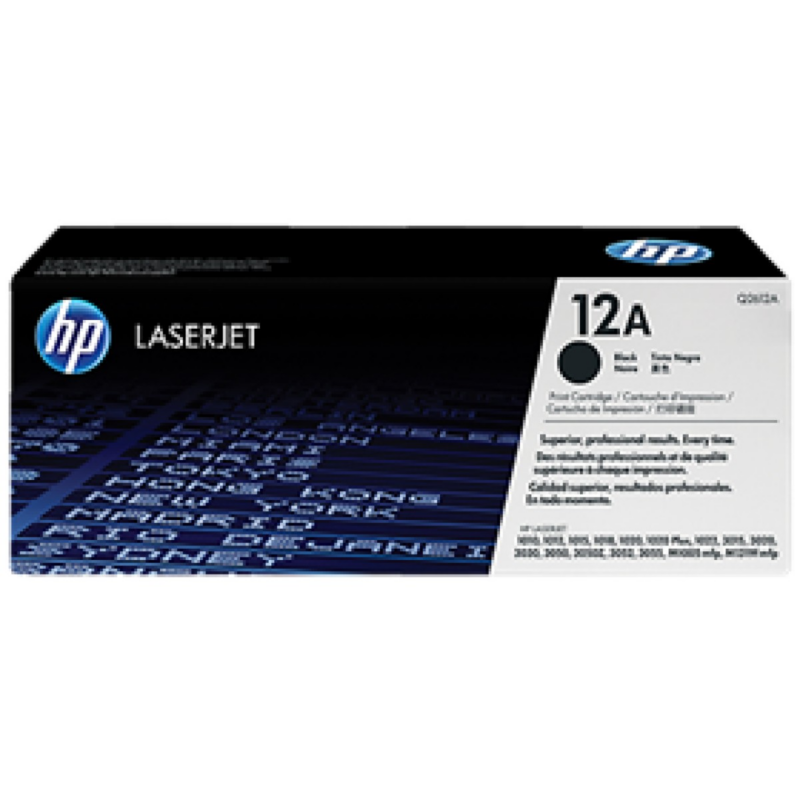 Toner Hp 12A - Q2612A - Negro - 2,000 Paginas Para Impresora Laserjet 1020, 3015, 3020, 3030, 3050, 3055, 1022, 1022N