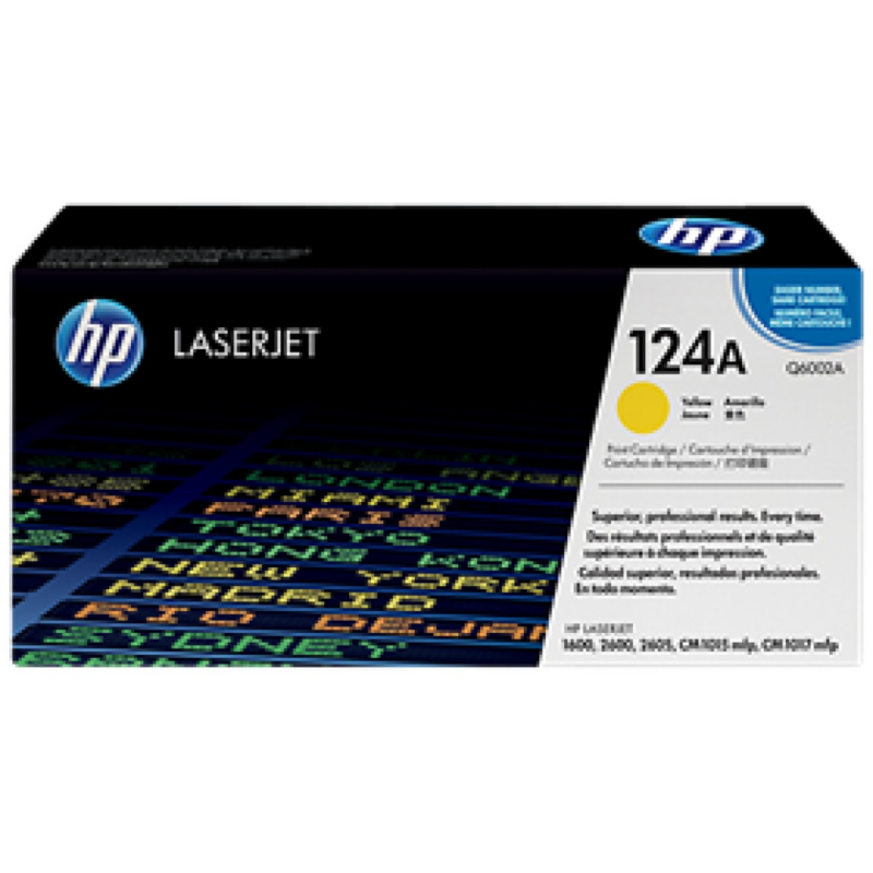Toner Hp 124A - Q6002A - Amarillo - 2,000 Paginas - Para Impresora Laserjet Color - 2600N
