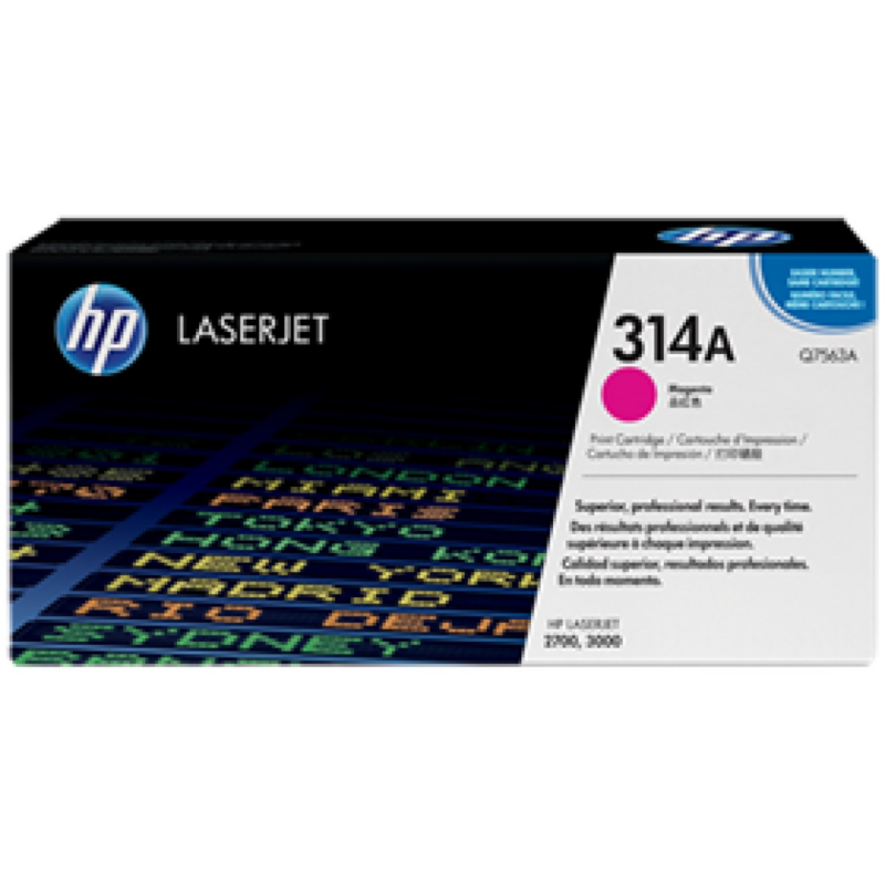 Toner Hp 314A - Q7563A - Magenta - 3,500 Paginas - Para Impresora Laserjet Color - 2700 / 3000