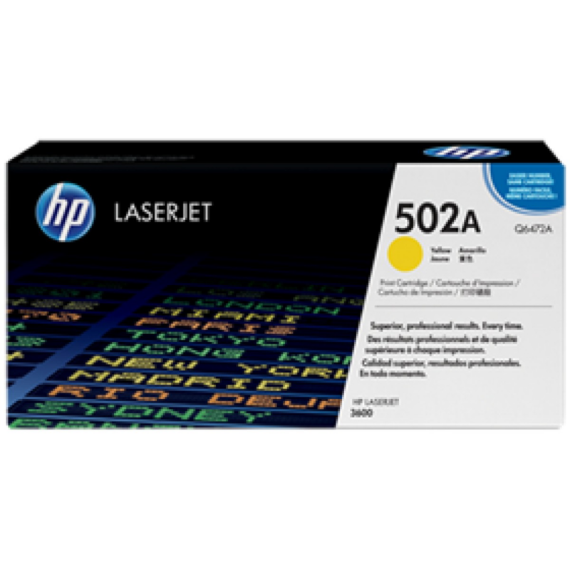 Toner Hp 502A - Q6472 - Amarillo - 4,000 Paginas - Para Laserjet 3600