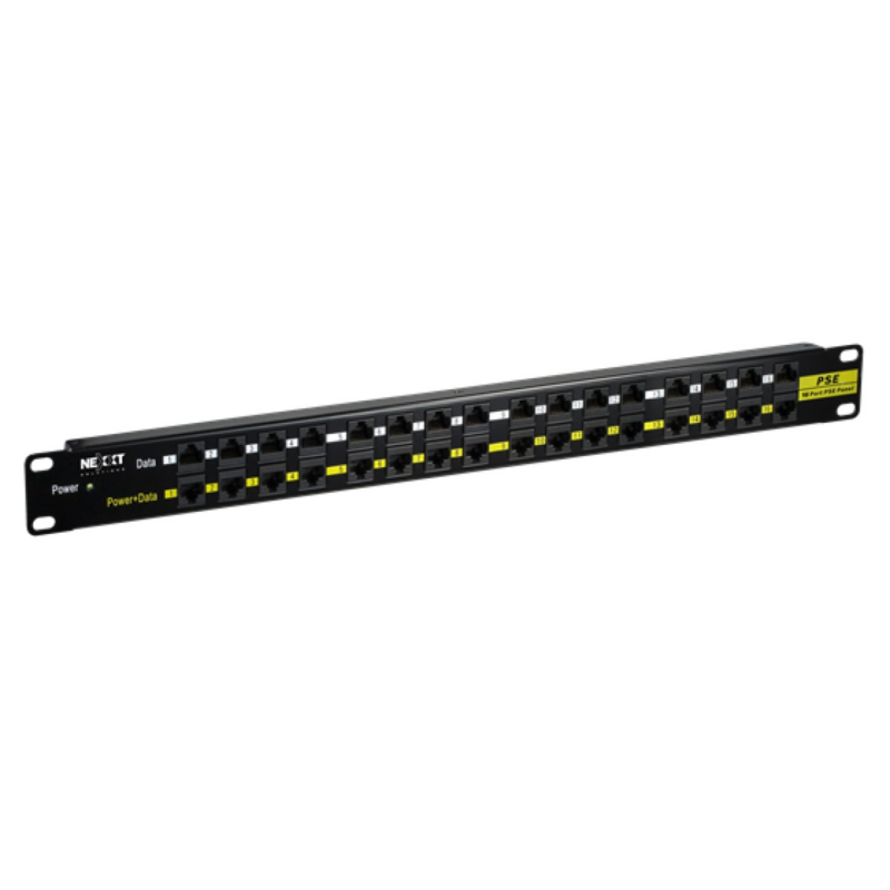 Patch Panel Nexxt Cat5E De 16 Puertos Poe, Pasivo 160W Con Power Supply (PCgpppoe161014Bk)