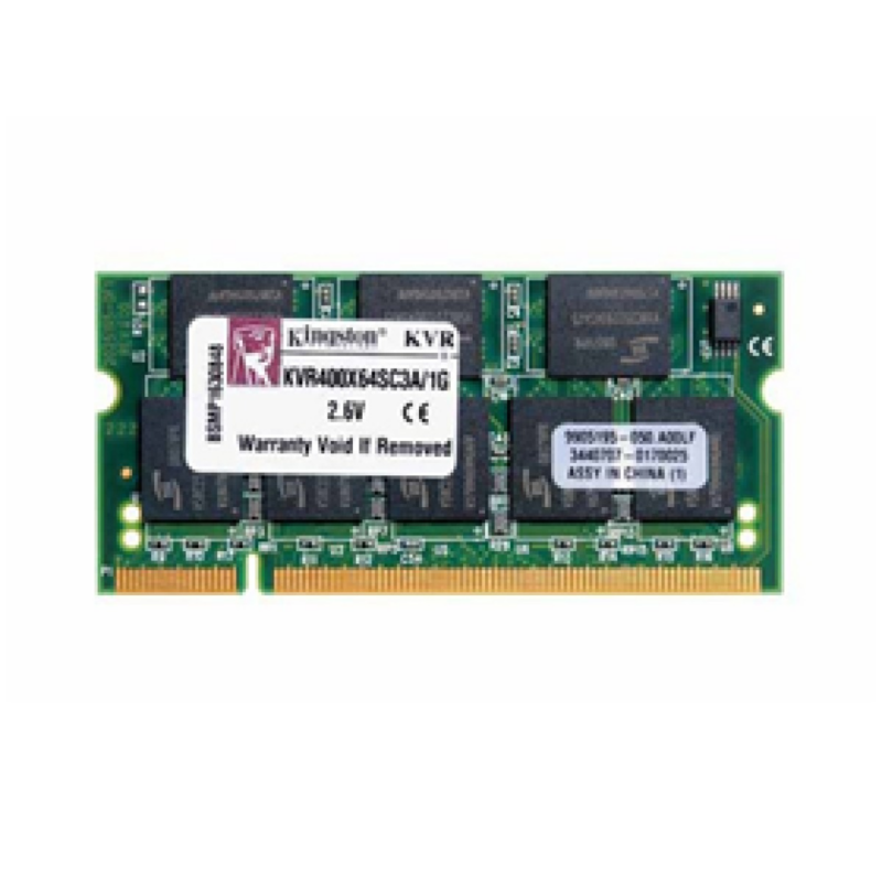 Memoria 1GB (1X1GB) Kingston, P/Laptop, Ddr, 400Mhz, PC-3200, No-Ecc.