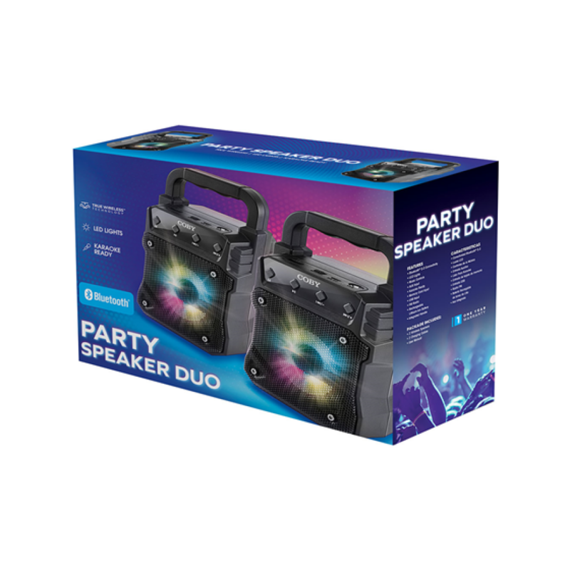Bocinas Coby Portable Bluetooth 5.0 Stereo Radio Fm LEDs