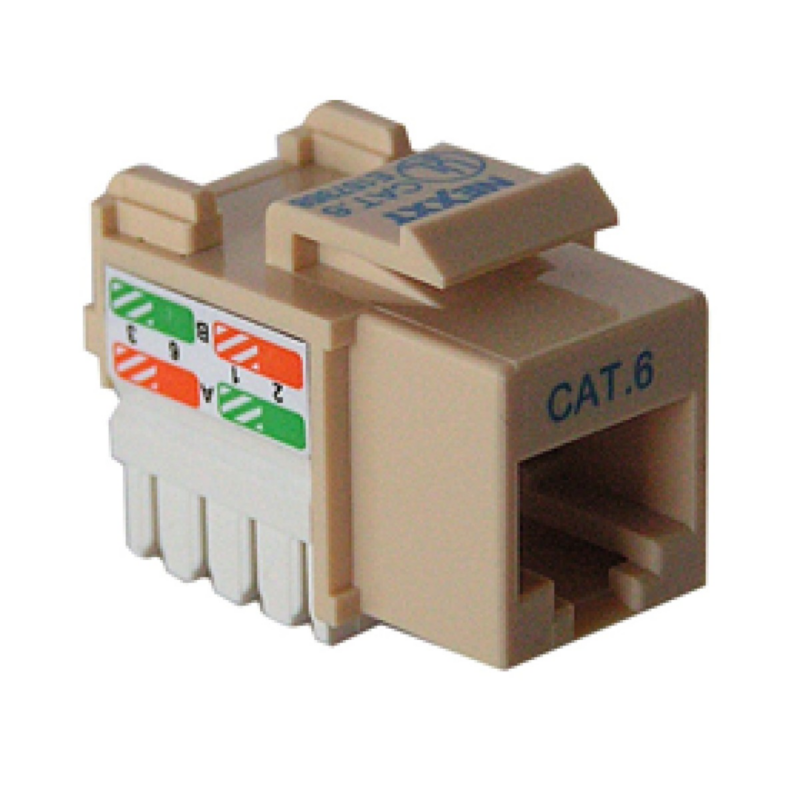 Jack Mini Keystone Nexxt Cat6A Marfil Tipo 110