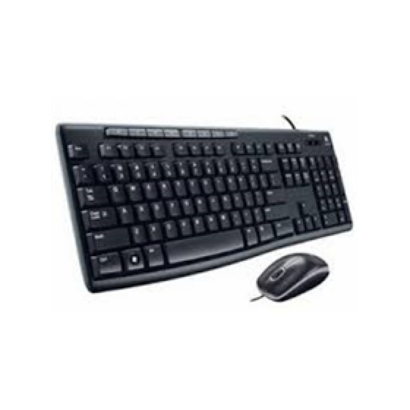 Teclado Mouse Logitech Mk200, Media Combo, Interfaz USB, Negro, Con Cable. Español