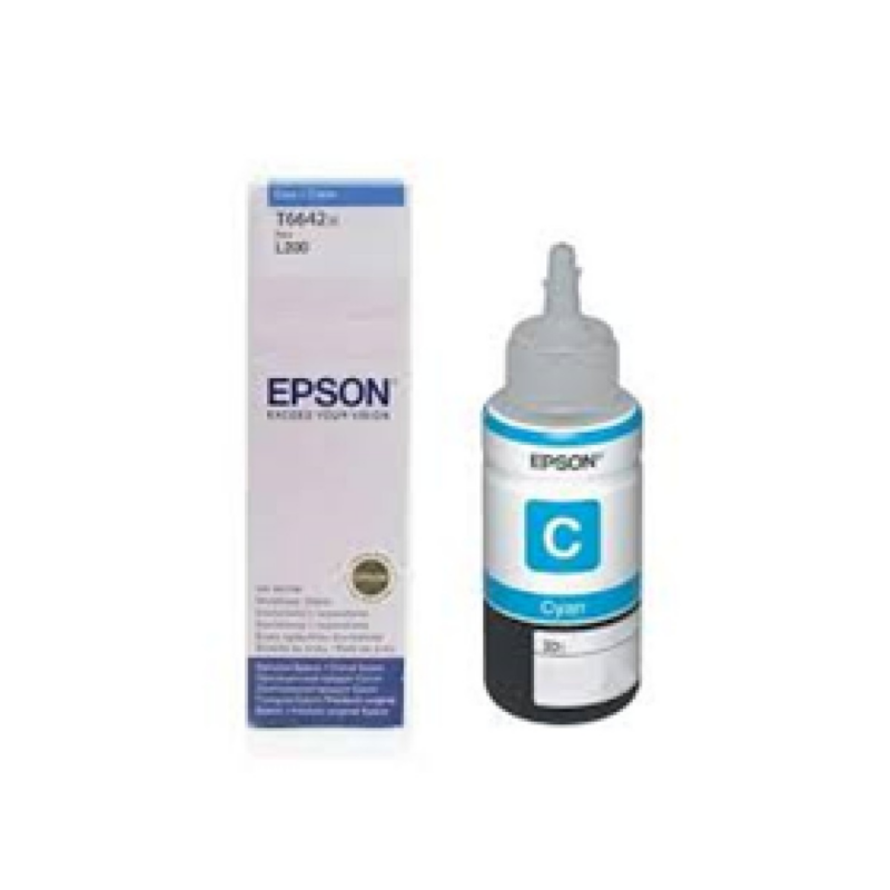 Botella De Tinta Epson 664 Cyan Para Impresora L110, L120, L200, L210, L350, L355, L555, L1300 70Ml Tramo 3 Jaula
