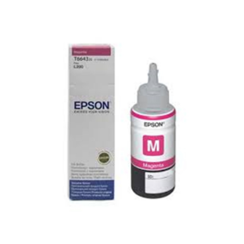 Botella De Tinta Epson 664 Magenta Para Impresora L110, L120, L200, L210, L350, L355, L555, L1300 70Ml Tramo 3 Jaula