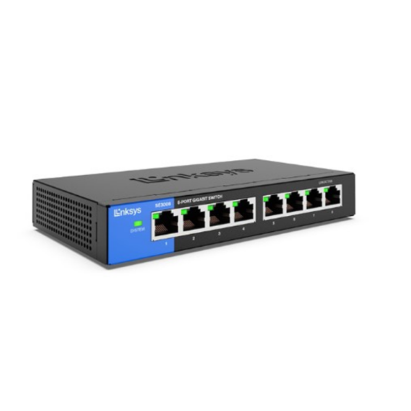 Switch 8 Puertos Linksys Se3008, No Administrable/Desktop, 8 Puertos Gigabit Ethernet
