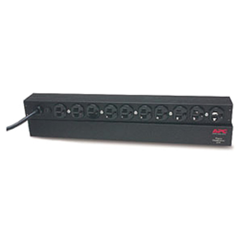Rack Pdu Apc Para Conexion Tipo Regleta, Basic Rack Pdu, 10 Salidas, Entrada: 100V, 120V , Tipo De Enchufe: Nema 5-15P , Longitud Del Cable: 12 Pies ( 3.66 Metros  ) , Salida: 120V , Conexiones De Salida: Nema 5-15R, (Ap9562)