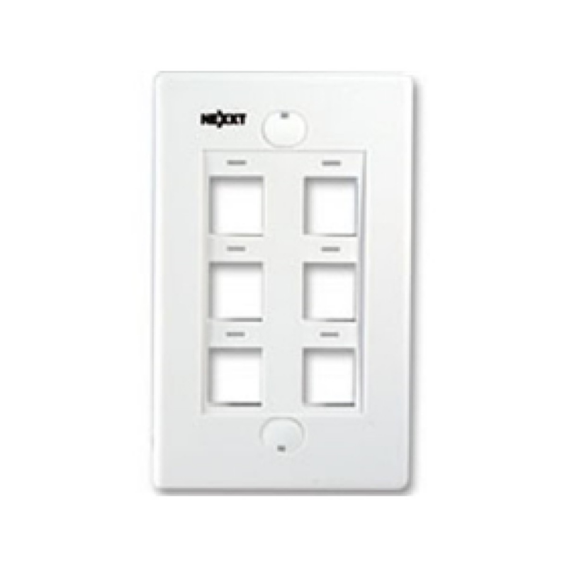 Jack Wall Plate Nexxt 6 Salidas, Blanco