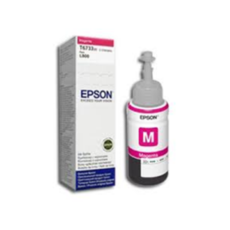 Botella De Tinta Epson 673 Magenta Para Impresora L805, L810, L850, L1800 Tramo 3 Jaula