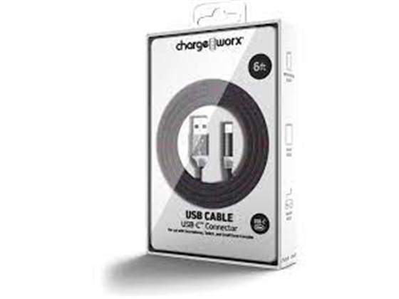 Cable USB-C USB-A Trenzado Multicolor 6Ft Para Smartphones Tablets
