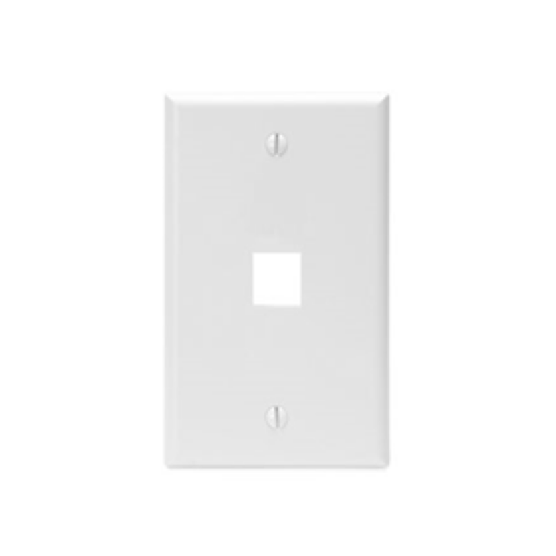 Jack Wall Faceplate Leviton, 1 Salida, Blanco.