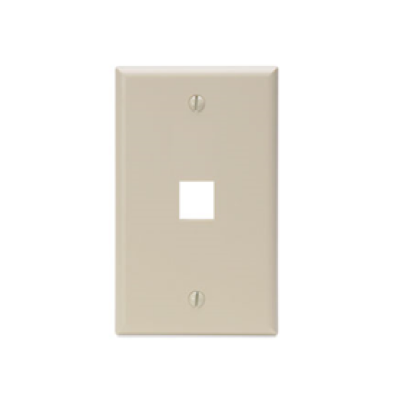 Jack Wall Faceplate Leviton, 1 Salida, Ivory.