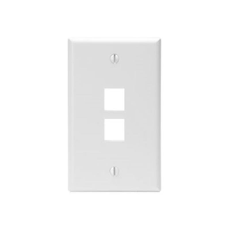 Jack Wall Faceplate Leviton, 2 Salidas, Blanca.