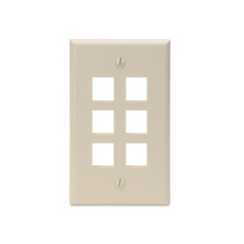 Jack Wall Faceplate Leviton, 6 Salidas, Ivory