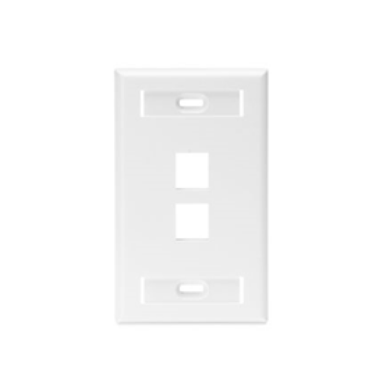 Jack Wall Faceplate Leviton, Salidas 2, Blanca, Con Windows Id
