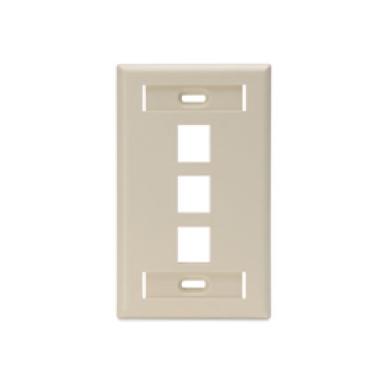 Jack Wall Faceplate Leviton, Salidas 3, Ivory, Con Windows Id