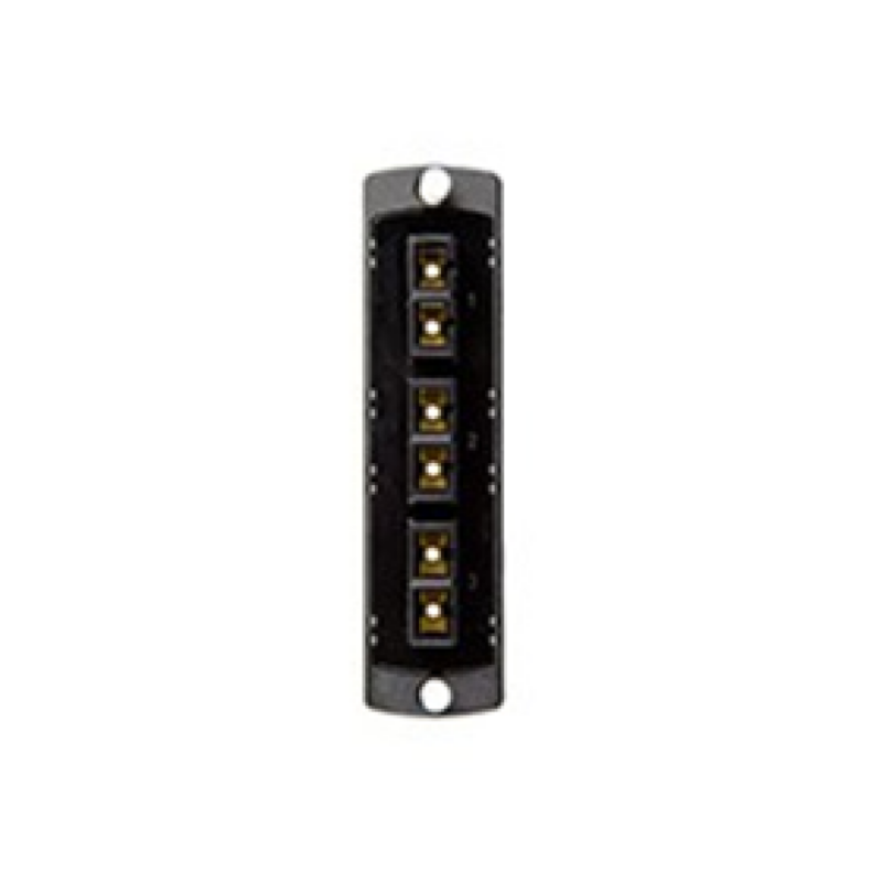 Placa (Adapter Panel / Coupling Panel) Con Moldeado De Precisión, Levinton Opt-X, Modos Múltiples Om2 De 50/125 Um, Sc Dúplex, 6 Fibras, Manga De Cerámica De Circonio, Negro