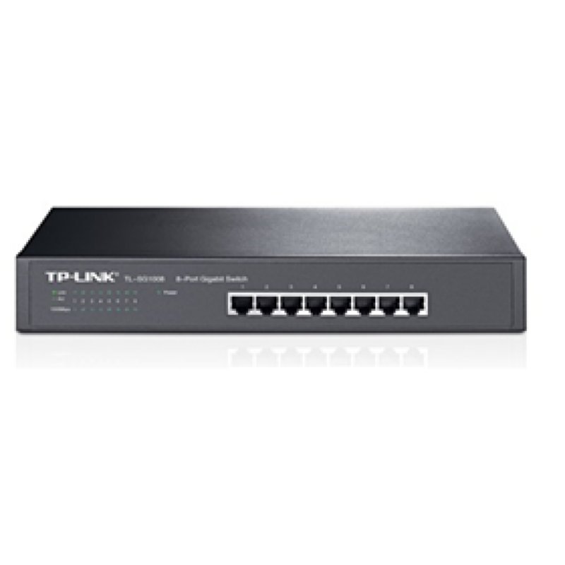 Switch 8 Puertos Tp-Link Tl-Sg1008, No Administrable/Rack, 8 Puertos Gigabit Ethernet