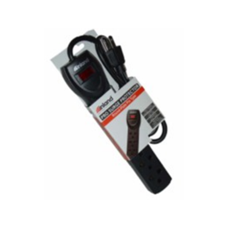 Protector Regleta Multitoma Inland Isg243A2Bk 6 Salidas 110/120V 3 Ft