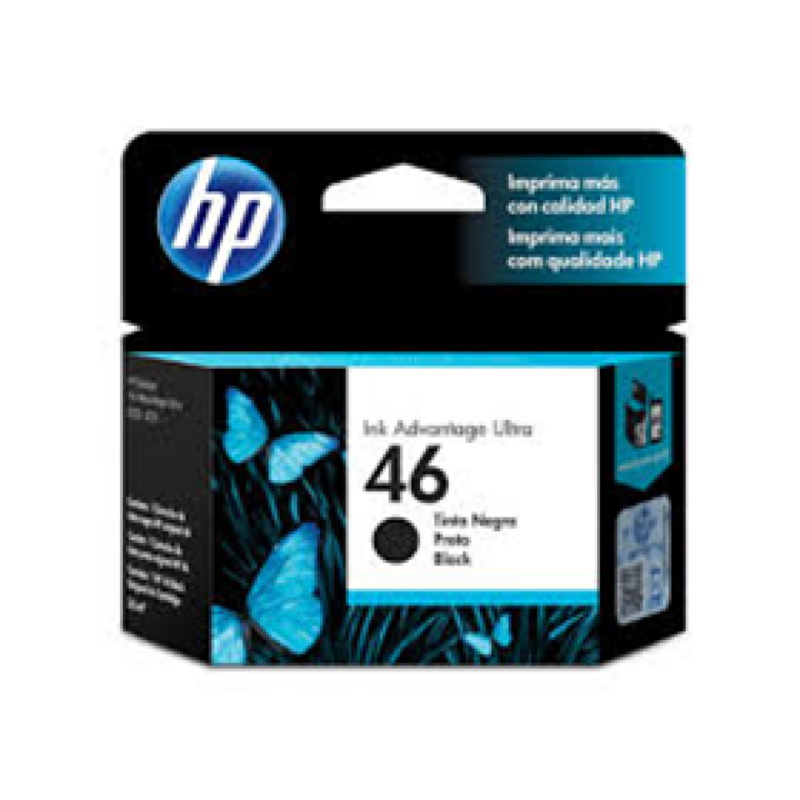 Cartucho Hp 46 - Cz637Al - Negro - 26Ml - Para Impresora Deskjet Ink Advantage Ultra 2529 / 4729 / 5739