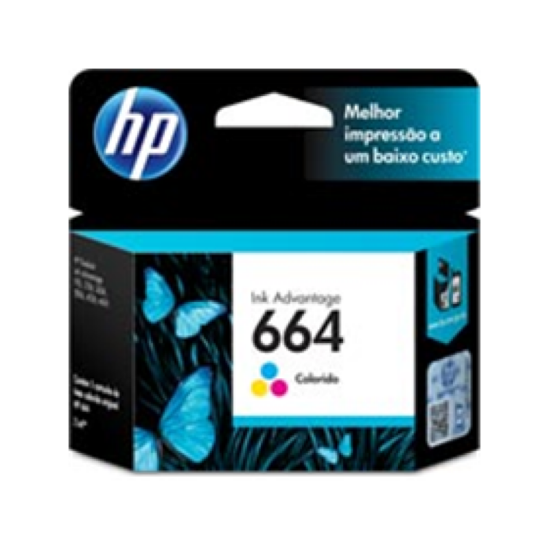 Cartucho de Tinta HP 664 F6V28AL Tricolor 2ml 100 Páginas