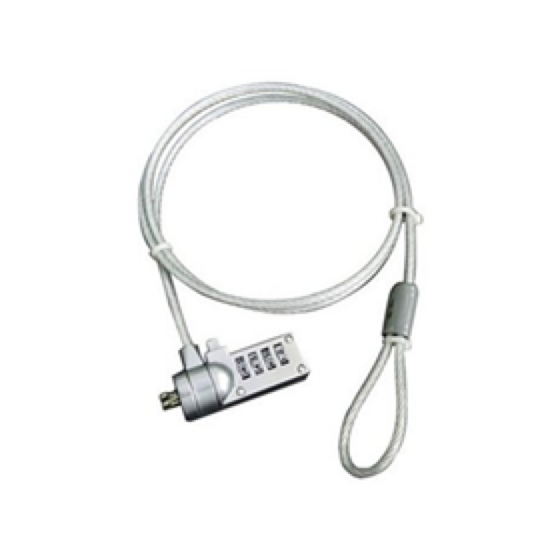 Candado De Seguridad Para Laptop Agiler, 6 Pies, Con Clave, Blanco.