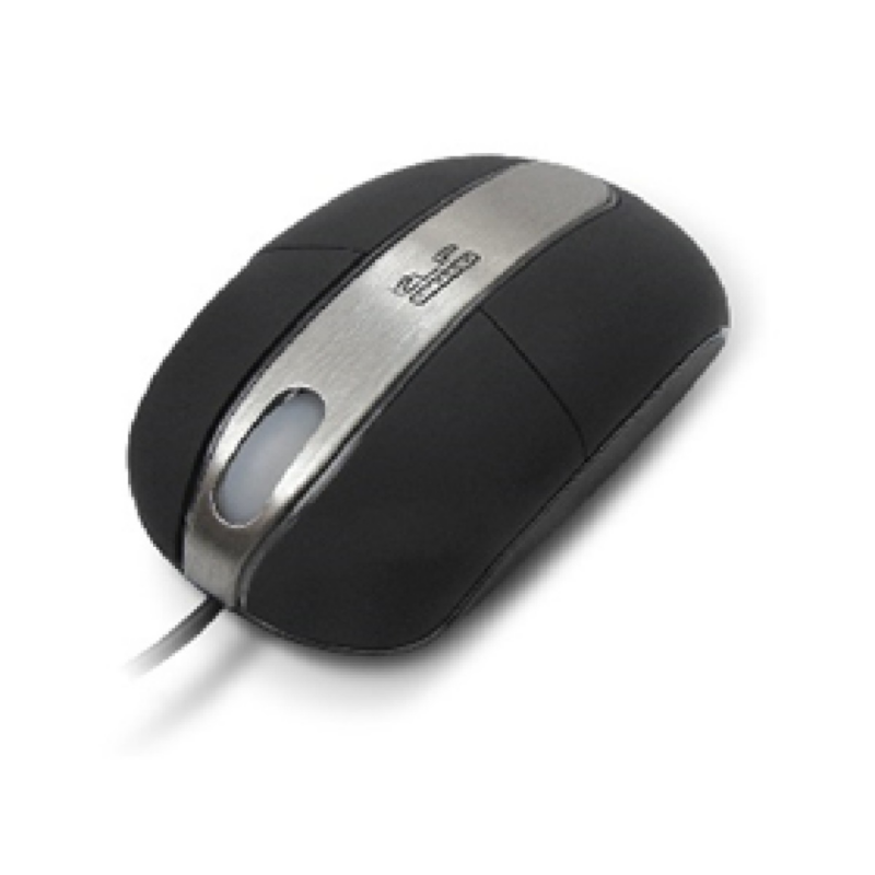 Mouse Óptico 3 Botones USB Ps2 Negro Plateado Scroll Id010Klx03