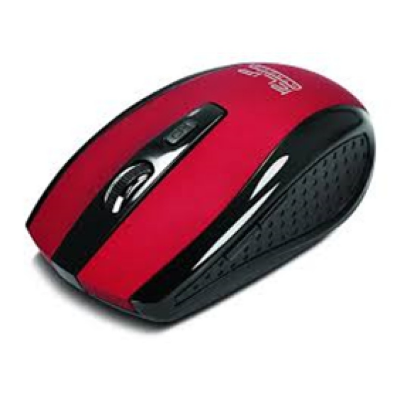 Mouse Wireless Klipx, Optical, Rojo, Ergonomico, 1600Dpi, 5 Botones.