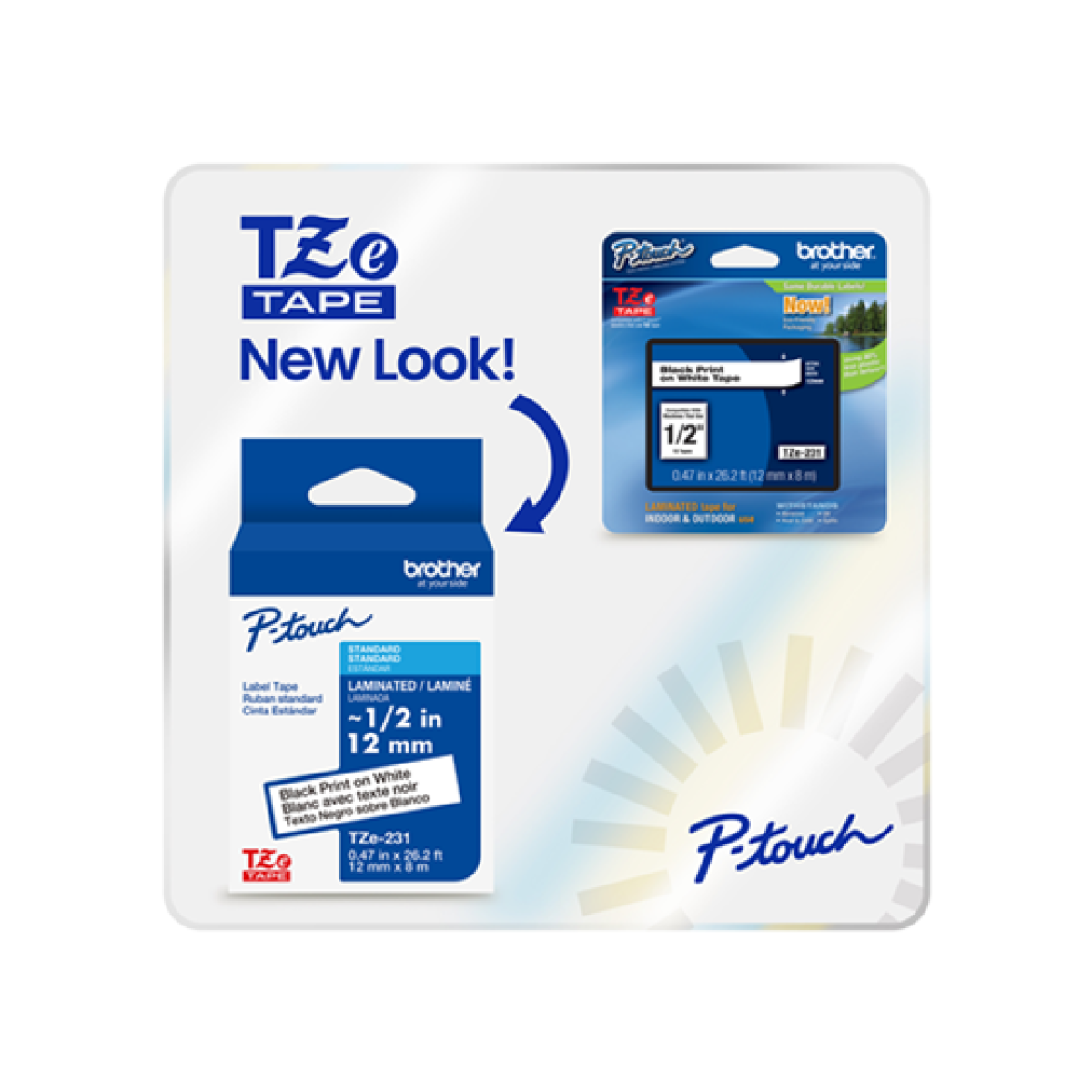 ROLLO DE ETIQUETA (LABEL) TZE661G BROTHER, LAMINADAS AMARILLAS CON IMPRESION NEGRA, 1.4 IN X 26.2 FT (36MM X 8M).