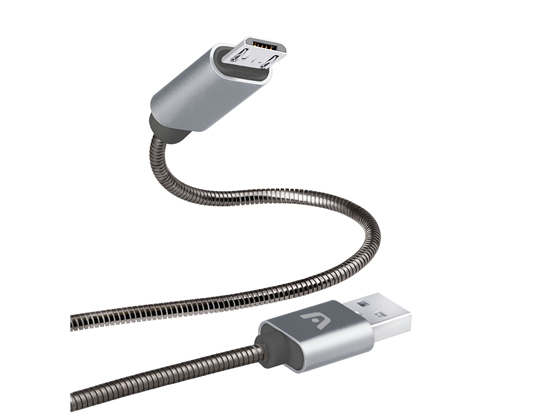 Cable Argom Tipo-A 2.0 A Micro-USB Trenzado Flexible 1M Gris