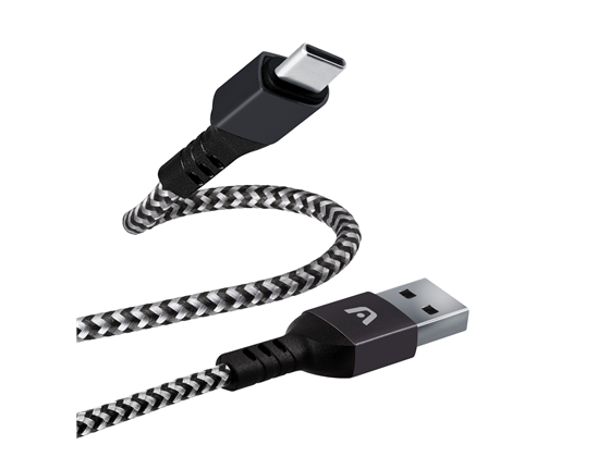 Cable Tipo-C Argom 6 Pies Nylon Trenzado Flexible Negro