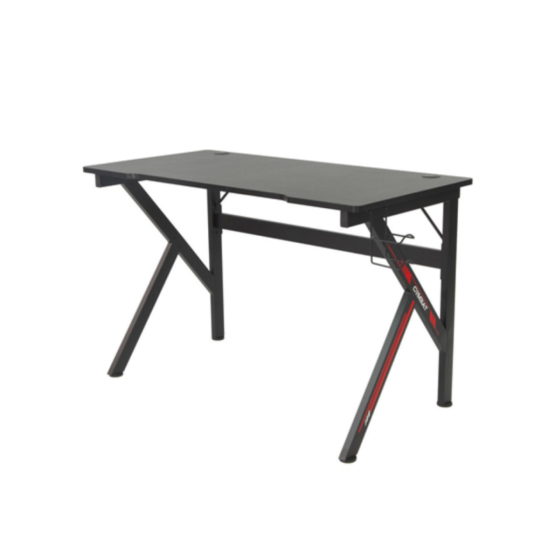 Escritorio Gamer Argom Combat Ergo Z47 Negro con Base Metálica y Tope de Fibra de Carbono