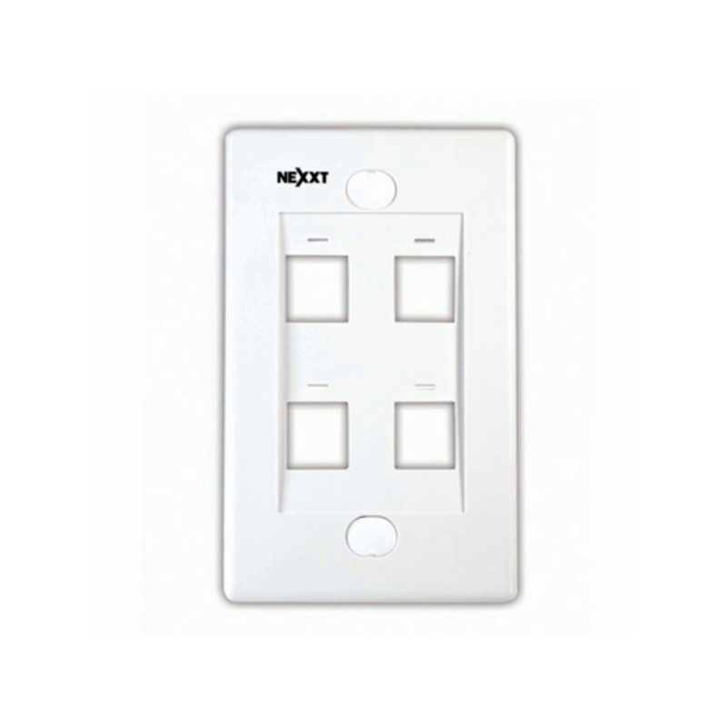 Jack Wall Plate Nexxt 4 Salida Blanco